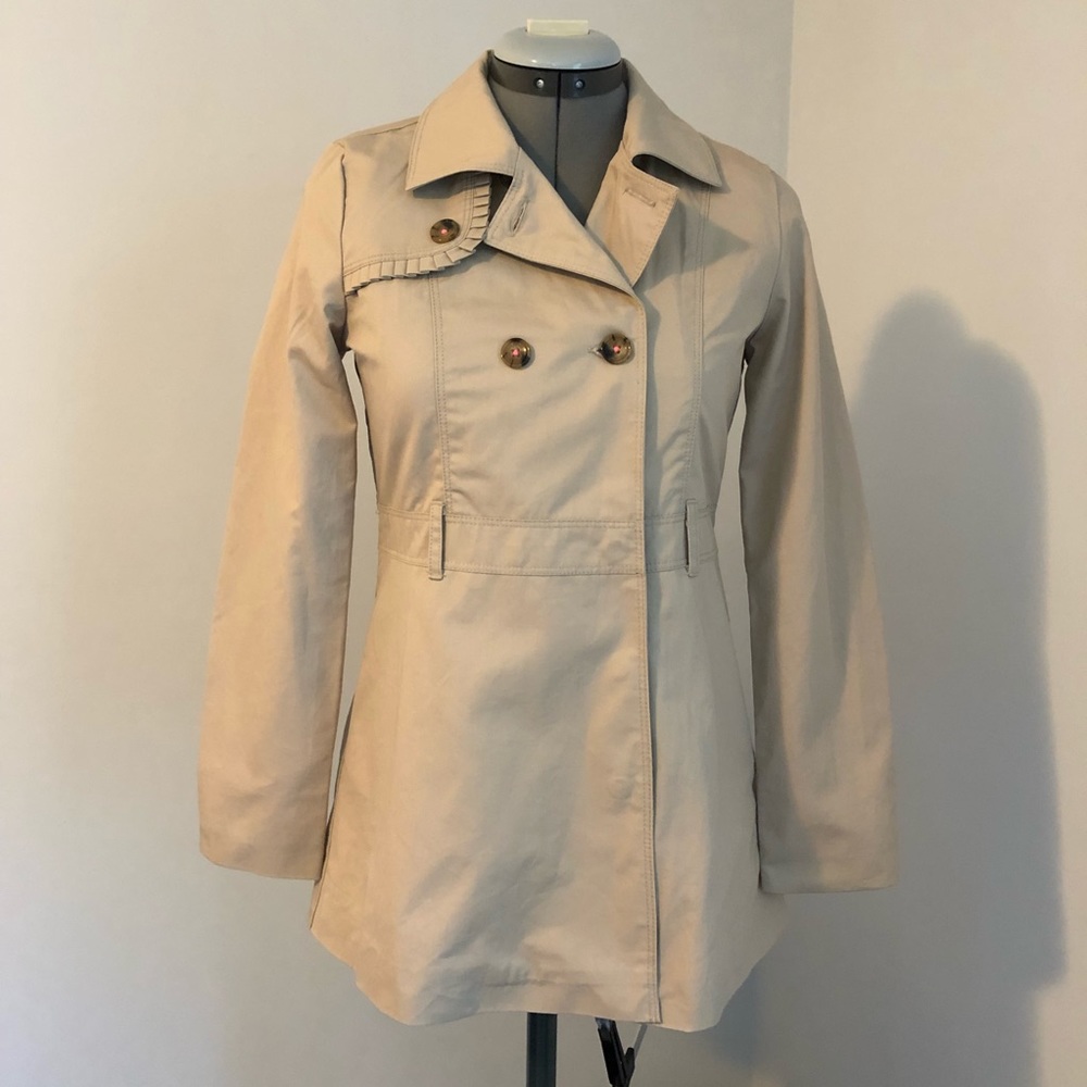 Cat and Jack trench coat khaki pink L 10/12